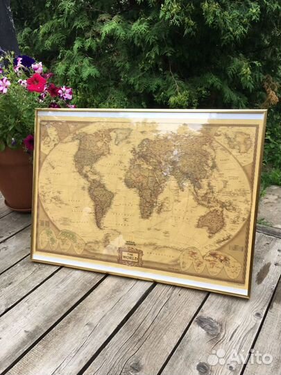 Плакат карта старого мира