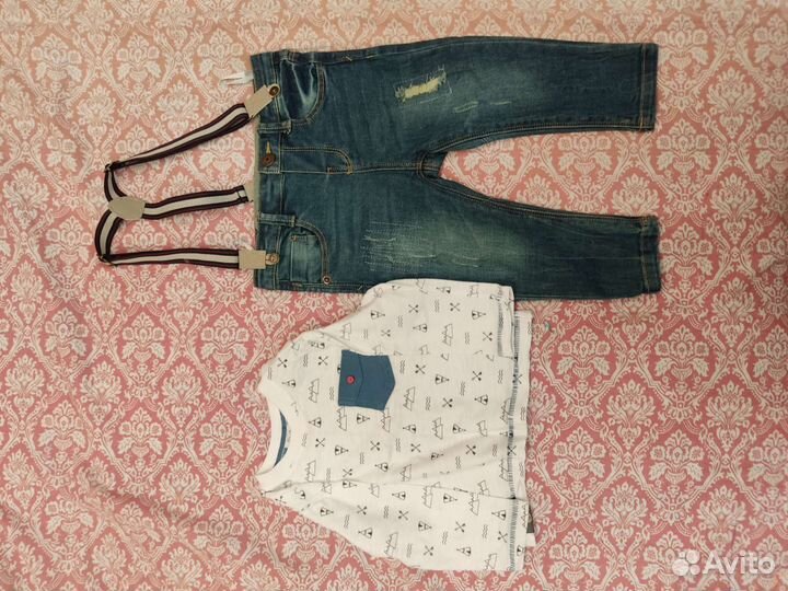 Джинсы и кофта для мальчика, размер 80