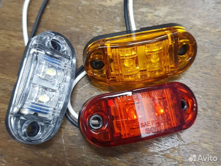 Фонарь габарит светодиод, красный, 24-12V, 2диод