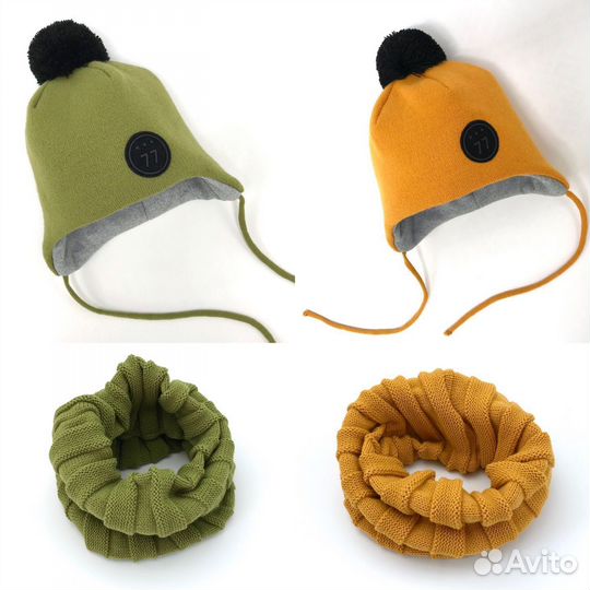 Комплект зимняя шапка, снуд 
