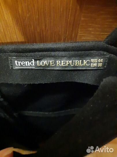 Чёрное замшевое платье р.44 Love Republic