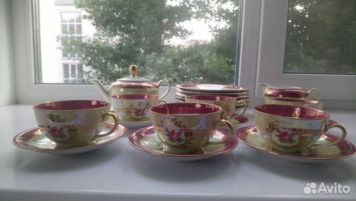 Фарфоровый сервиз из ГДР Роза