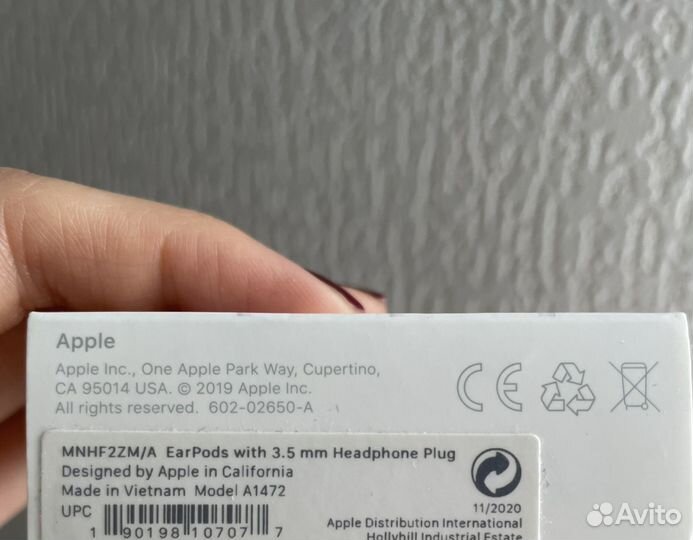 Наушники apple earpods 3.5 мм оригинал
