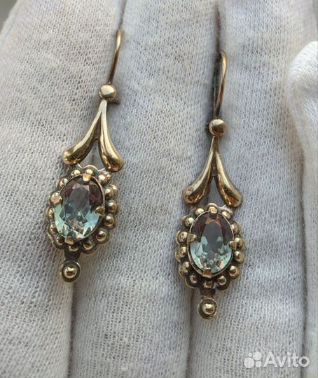 Серебряные серьги СССР 875 пробы