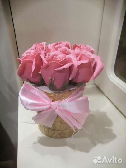 Букет из мыла, цветы, розы