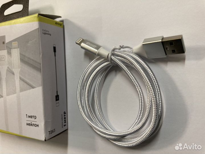 Кабель Apple Lightning USB,1м,прочный,нейлон,новый