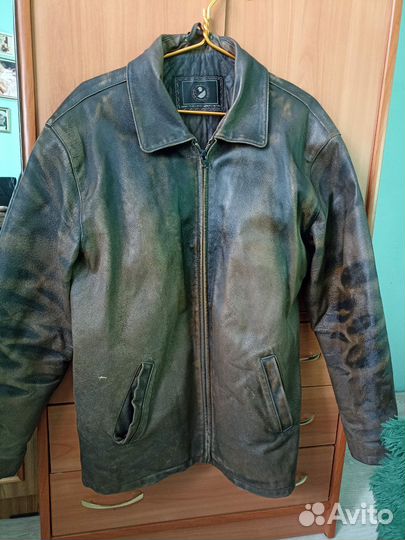 Кожаная куртка мужская размер 50-52