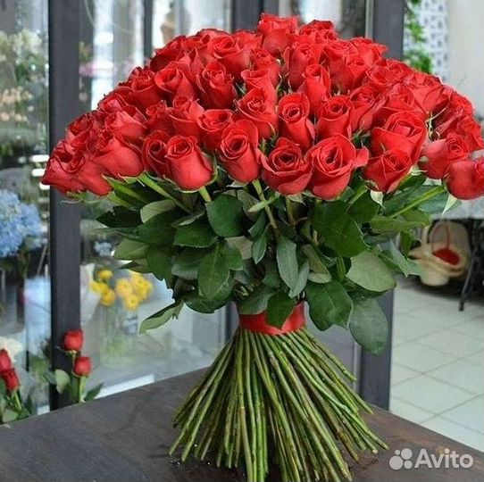 Розы высокие Доставка цветов