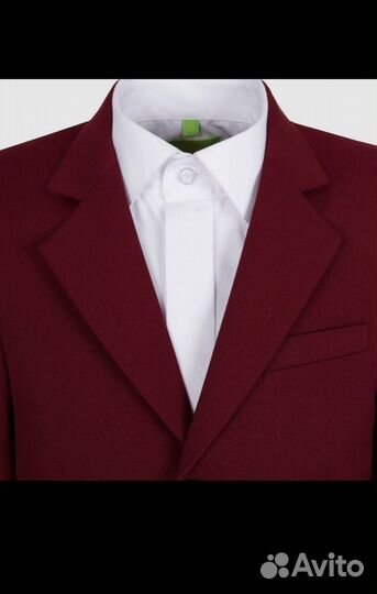 Пиджак для мальчика бордовый 128 134