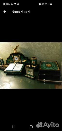 Президентский малахитовый прибор
