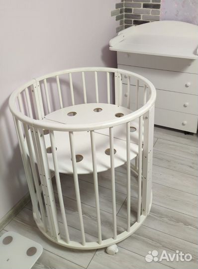 Кроватка-трансформер 7в1 белая