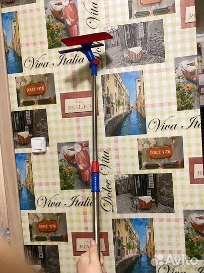 Окномойка с насадкой, телескопическая ручка