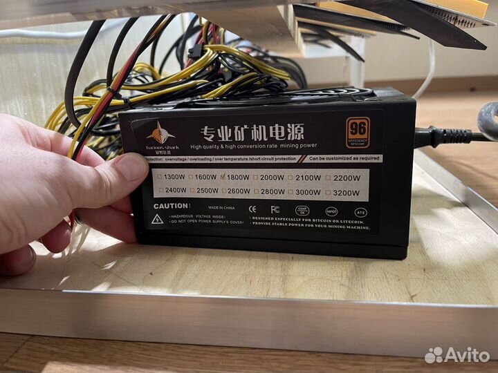 Тушка для майнинга в сборе 8 карт. (RTX3070+)