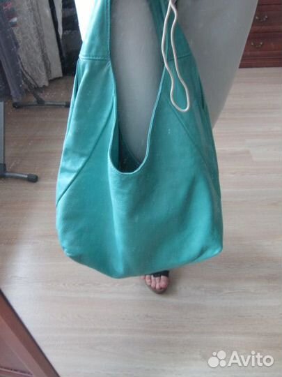 Сумка мешок натуральная кожа италия