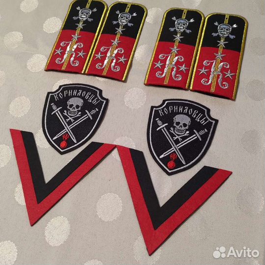 Шеврон погоны нашивка Корниловский полк штабскапит