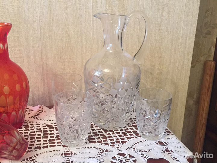 Кувшин Стакан Хрусталь СССР, винтаж