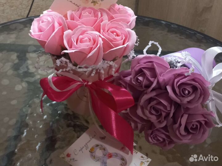 Букет из мыльных роз