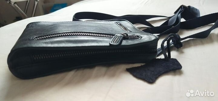 Мужская сумка через плечо кожа натуральная Италия