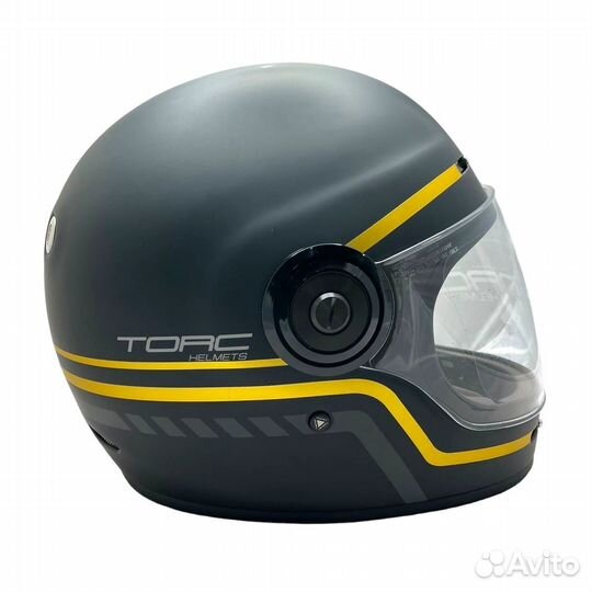 Мотошлем интеграл Torc T1 retro черно-золотой