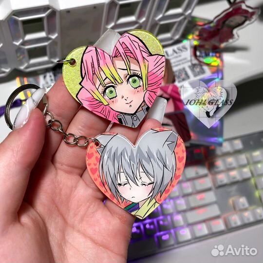 Аниме брелки в виде сердечка