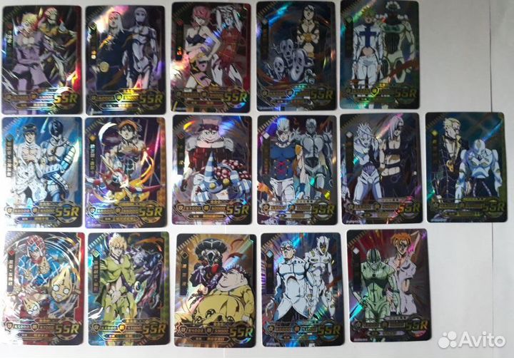 Полный сет карточек SSR джоджо jojo