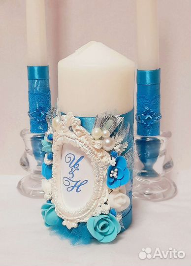 Свадебные аксессуары в ярко- бирюзовом цвете