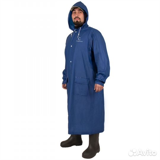 Плащ-дождевик плотный следопыт PVC синий