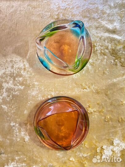 Вазочки-пепельницы, чешское стекло