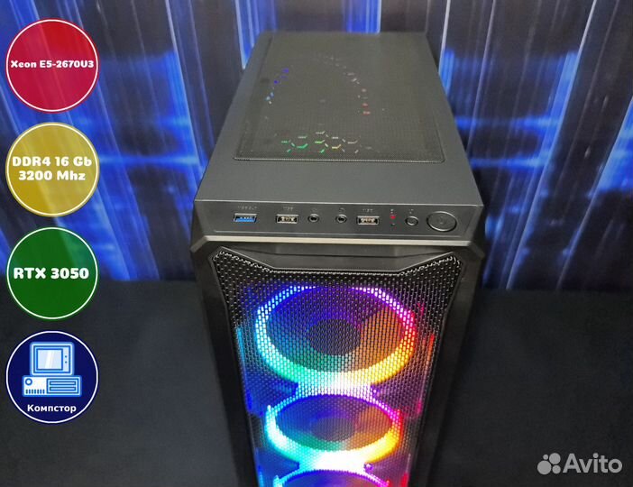 Сборка пк 4к 2670V3-RTX3050-16DDR4-UZB986034521-X99