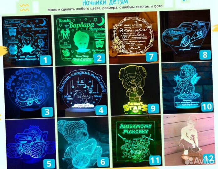 Светильник детский в подарок (ночник)