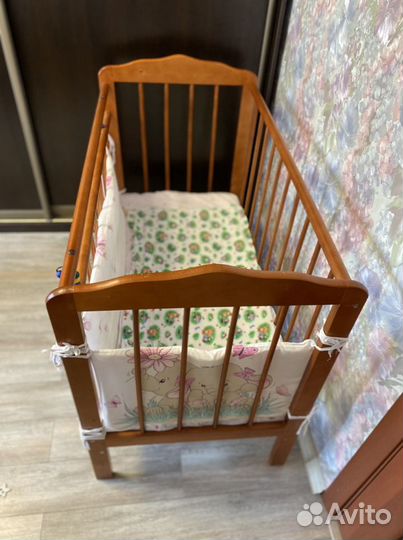 Детская кровать с маятником+бортики
