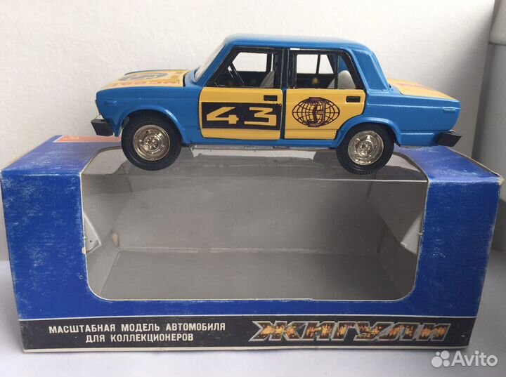 Ваз 2105. Ралли. Сине-желтый цвет. Коробка 1989 г