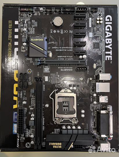 Мат. плата + проц Gigabyte h110 -d3a + cel G3900