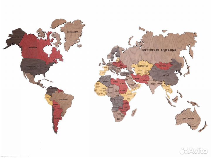 Необычная карта мира из дерева Самара