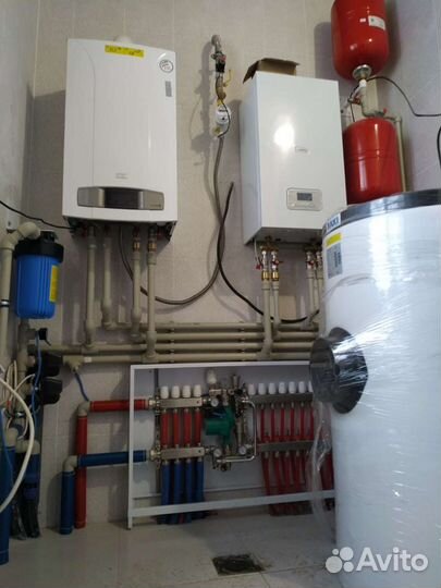 Монтаж систем отопления, теплые полы, радиаторы, с