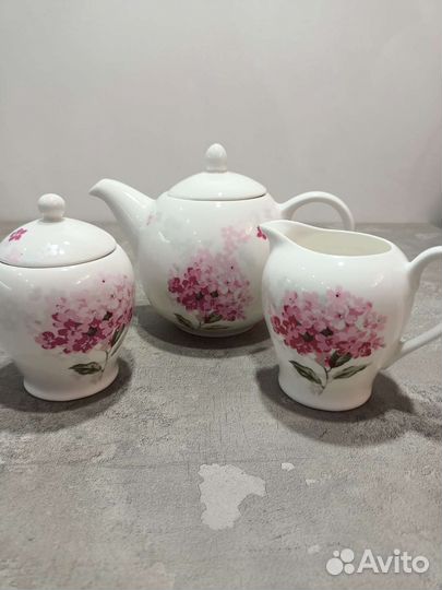 Новый чайно-столовый сервиз 6 персон 33 шт фарфор