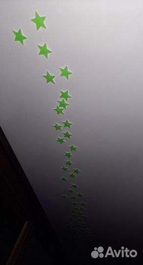 Светящиеся наклейки, звезды-80 шт