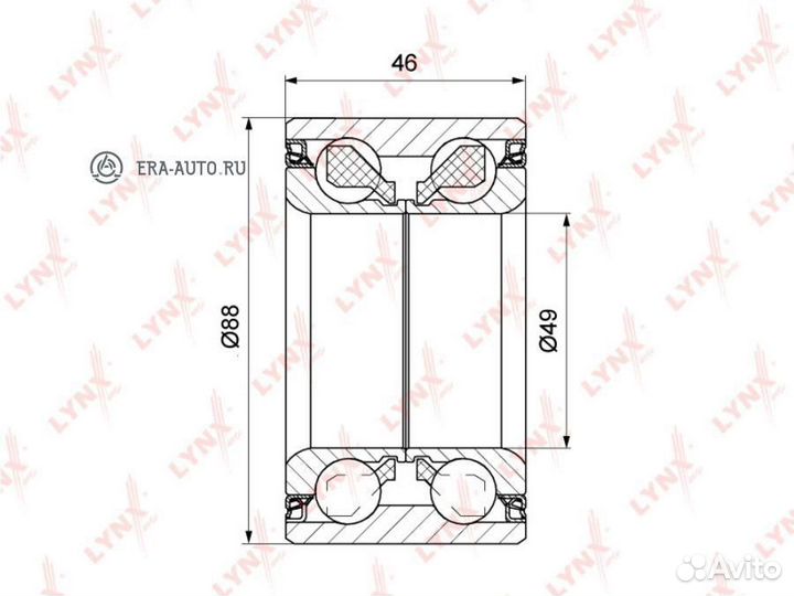 Lynxauto WB-1172 Подшипник ступицы перед./задн. 46