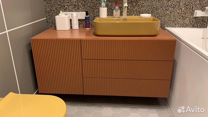 Тумба под раковину из мдф с фрезеровкой на заказ