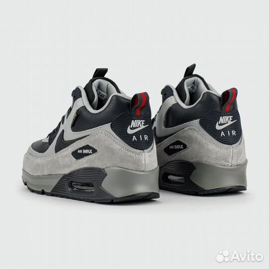 Кроссовки Nike Air Max 90 Mid Grey Black with Fur