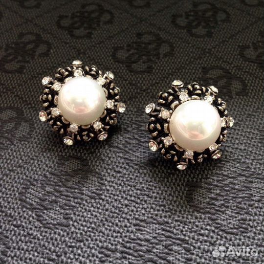Серьги пуссеты Под Жемчуг