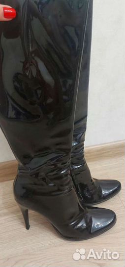 Сапоги натуральная кожа лак