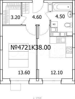 Квартира-студия, 23,1 м², 3/6 эт.
