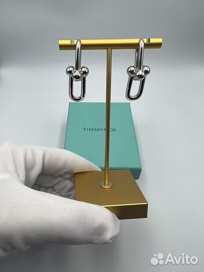 Серьги tiffany hardwear small vgold