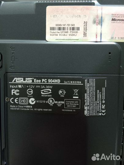 Ноутбук asus Eee PC 904HD