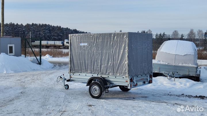 Прицеп мзса 817702 2,5*1,5 с ерво-тентом серый/ бе