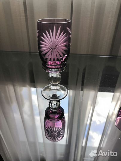 Бокалы (фужеры) СССР, 4шт, цветное стекло