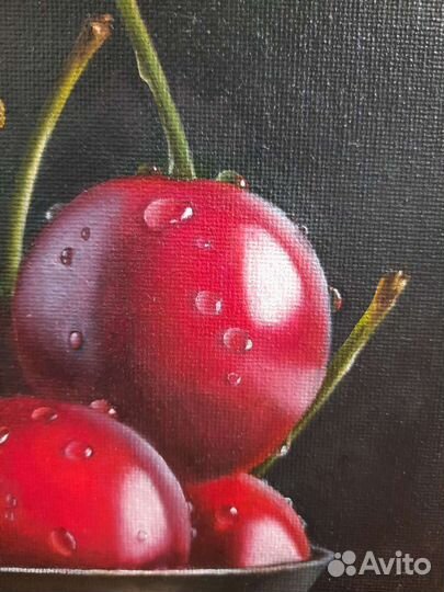 Картина.Натюрморт с черешней