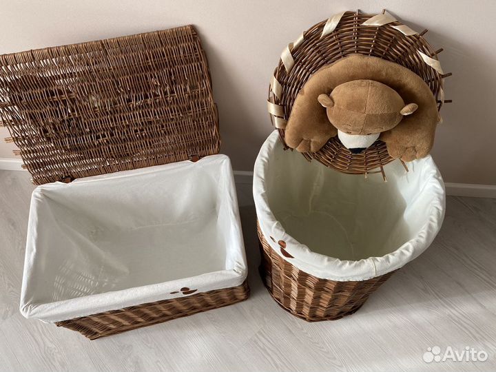 Плетеные корзины для хранения игрушек