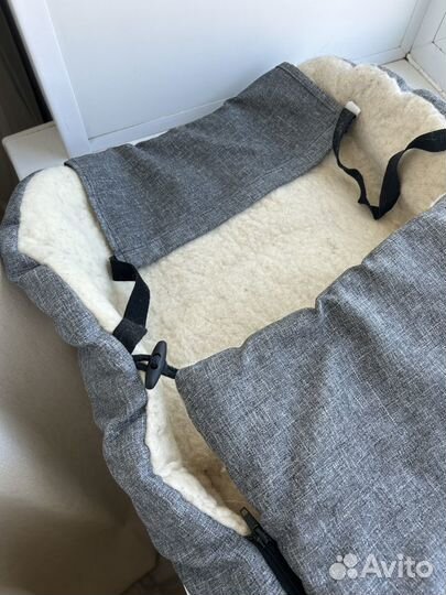 Зимний конверт в коляску на овчине